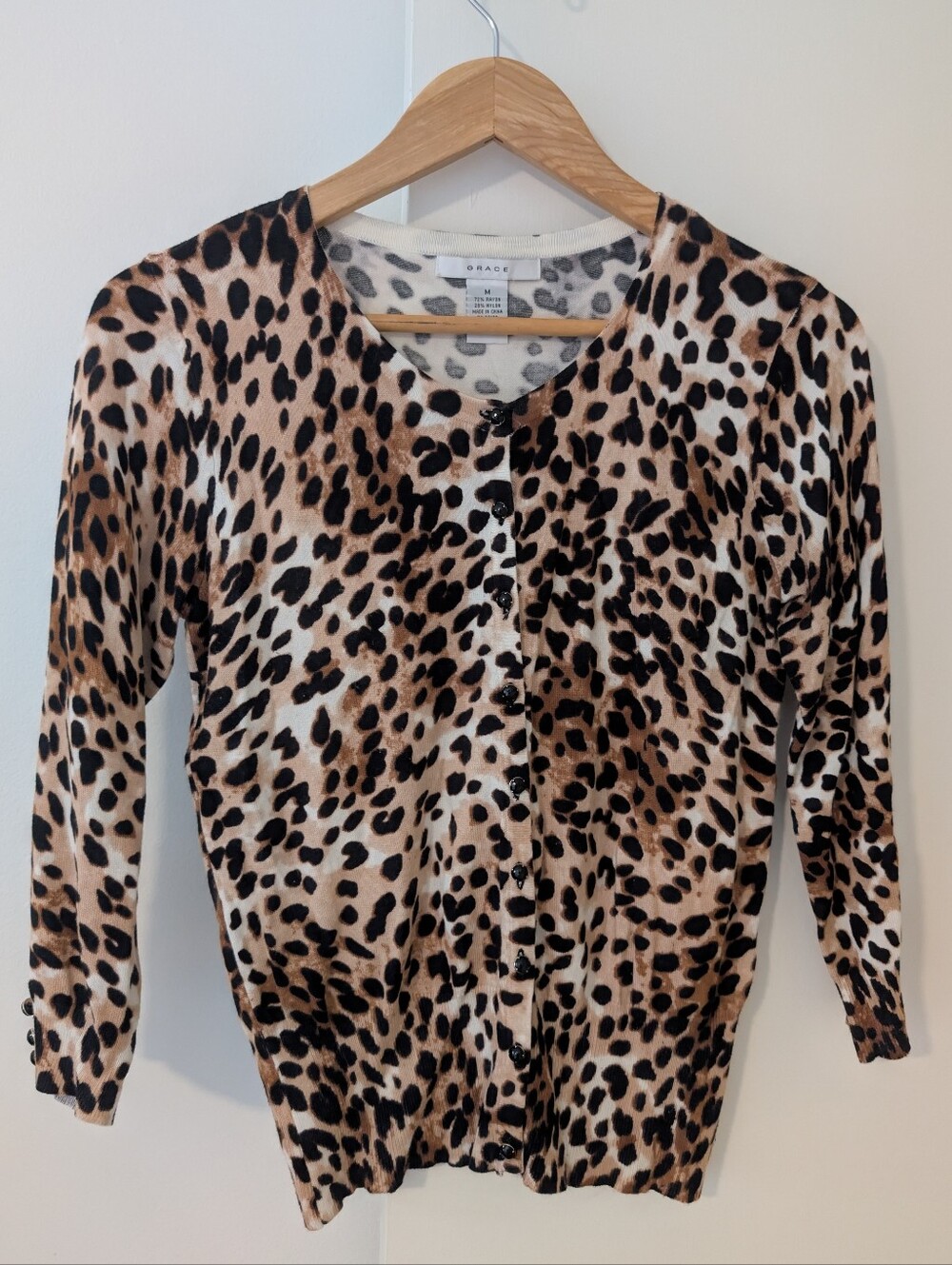 Leopard Print Cardigan Size Women's Medium